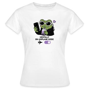Gen Z Frog Boba Kawaii Aesthetic Sunglasses Funny  - Women's T-Shirt - white - Front - AI Model Female 172 dark (172cm)