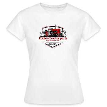 Eddie's Tractor Parts Logo - Women's T-Shirt - white - Front - AI Model Female 172 dark (172cm)