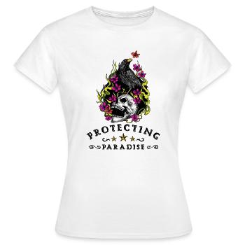 Floral Skull Inferno - Women's T-Shirt - white - Front - AI Model Female 172 dark (172cm)