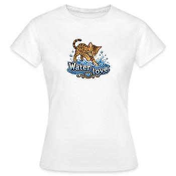 Retro Pixel Art Bengal Cat in Water - Women's T-Shirt - white - Front - AI Model Female 172 dark (172cm)