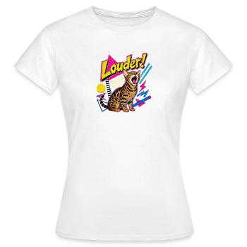 Shrill 90s Memphis Bengal Cat - Women's T-Shirt - white - Front - AI Model Female 172 dark (172cm)