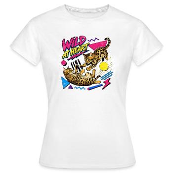 90s Memphis Style Bengal Cats - Women's T-Shirt - white - Front - AI Model Female 172 dark (172cm)