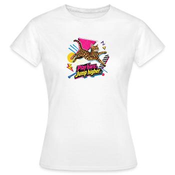 90s Memphis Bengal Cat - Women's T-Shirt - white - Front - AI Model Female 172 dark (172cm)