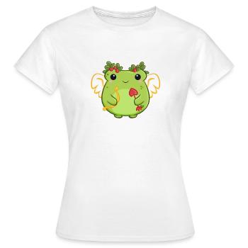 Grenouille d’amour avec arc en forme de cœur - T-shirt Femme - blanc - Devant - AI Model Female 172 dark (172cm)