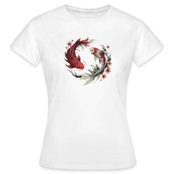 Harmonie du poisson koi - T-shirt Femme - blanc - Devant - AI Model Female 172 dark (172cm)