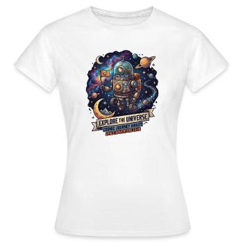 Cosmos Adventure Robot Explorer - T-shirt Femme - blanc - Devant - AI Model Female 172 dark (172cm)