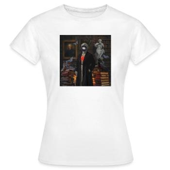 Cœur Surnaturel en Bibliothèque - T-shirt Femme - blanc - Devant - AI Model Female 172 dark (172cm)