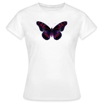 Holographic Neon Butterfly - Women's T-Shirt - white - Front - AI Model Female 172 dark (172cm)