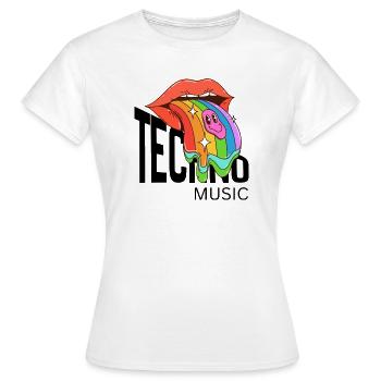 Sourire Arc-en-ciel fondu langue - T-shirt Femme - blanc - Devant - AI Model Female 172 dark (172cm)