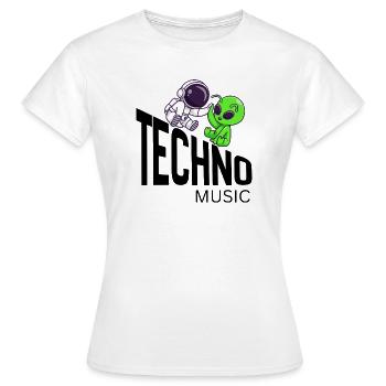 Cosmic Buddy : Astronaute & Alien - T-shirt Femme - blanc - Devant - AI Model Female 172 dark (172cm)