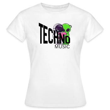 Duo d’étreintes extraterrestres Lumière néon - T-shirt Femme - blanc - Devant - AI Model Female 172 dark (172cm)