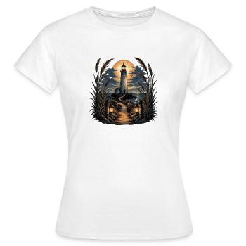 Lighthouse on the evening path - Women's T-Shirt - white - Front - AI Model Female 172 dark (172cm)