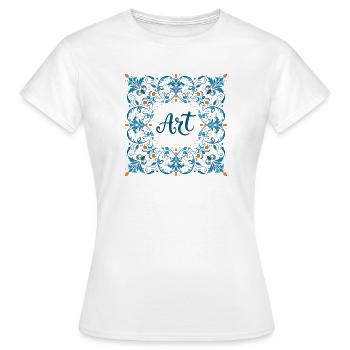 Lettrage orné « ART » – Design créatif - T-shirt Femme - blanc - Devant - AI Model Female 172 dark (172cm)