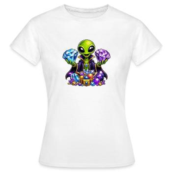 Mage du trésor extraterrestre - T-shirt Femme - blanc - Devant - AI Model Female 172 dark (172cm)