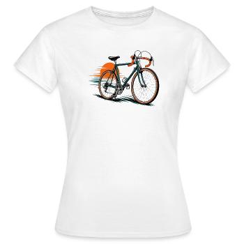 Bicycle icon with sunny background - Women's T-Shirt - white - Front - AI Model Female 172 dark (172cm)