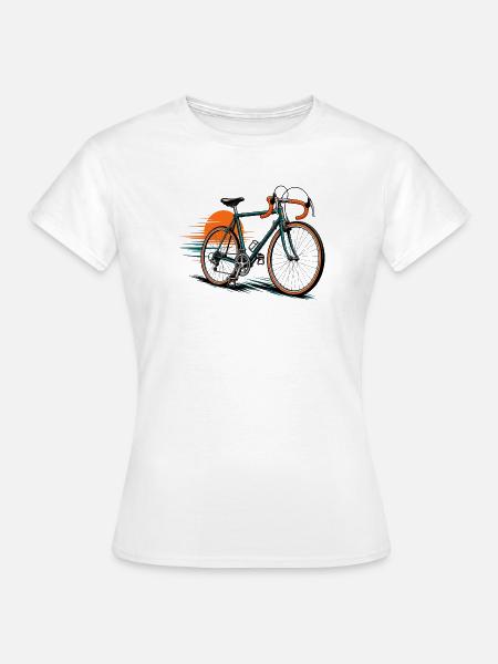 Fahrrad-Icon mit sonnigem Hintergrund - Frauen T-Shirt - Weiß
