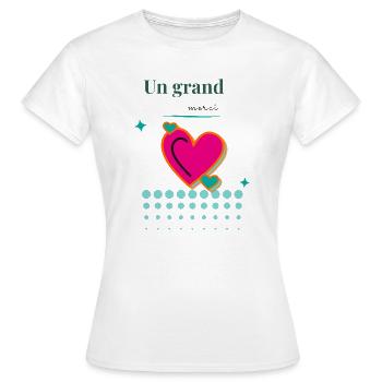 MERCI. MAÎTRESSE. MAÎTRE. MERCI MAÎTRESSE. MARIAGE - T-shirt Femme - blanc - Devant - AI Model Female 172 dark (172cm)