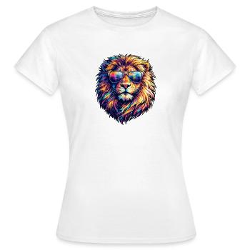 Neon lion with sunglasses - Women's T-Shirt - white - Front - AI Model Female 172 dark (172cm)