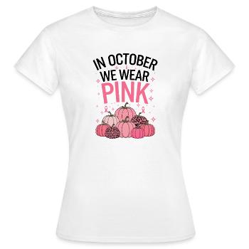 Citrouille de soutien au cancer d’octobre - T-shirt Femme - blanc - Devant - AI Model Female 172 dark (172cm)