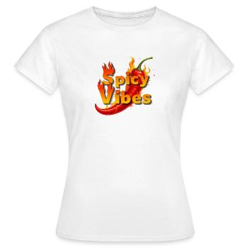 Spicy Vibes Burning Chilli - Women's T-Shirt - white - Front - AI Model Female 172 dark (172cm)