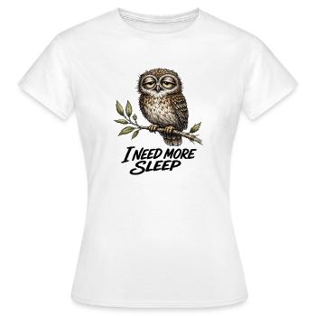 Vintage Tired Owl I NEED MORE SLEEP - Women's T-Shirt - white - Front - AI Model Female 172 dark (172cm)