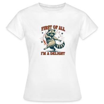Dancing Raccoon Vintage Retro - Women's T-Shirt - white - Front - AI Model Female 172 dark (172cm)