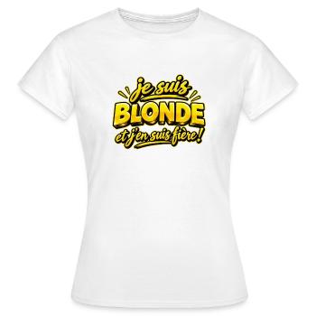 Je suis blonde - T-shirt Femme - blanc - Devant - AI Model Female 172 dark (172cm)