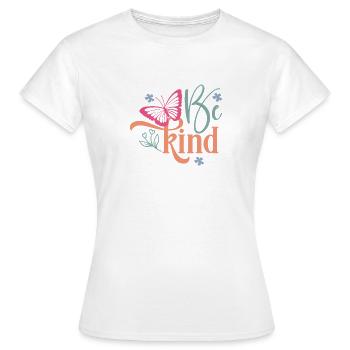 Création florale papillon Be Kind - T-shirt Femme - blanc - Devant - AI Model Female 172 dark (172cm)
