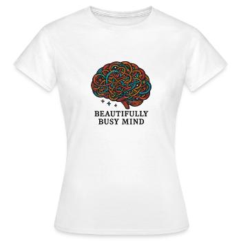 Cerveau lié coloré - T-shirt Femme - blanc - Devant - AI Model Female 172 dark (172cm)