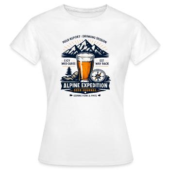 Journal de la bière de l’expédition alpine - T-shirt Femme - blanc - Devant - AI Model Female 172 dark (172cm)