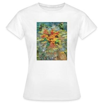 Costa Rica Tropical Leaves Collage - Women's T-Shirt - white - Front - AI Model Female 172 dark (172cm)
