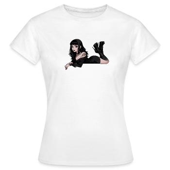 Élégante Sombre Pin-up Gothique - T-shirt Femme - blanc - Devant - AI Model Female 172 dark (172cm)