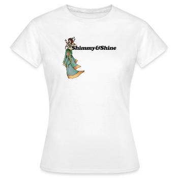 Shimmy Goddess in Green - Women's T-Shirt - white - Front - AI Model Female 172 dark (172cm)