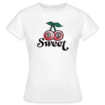 Sweet Cherry Duo Graphic on Apparel - Women's T-Shirt - white - Front - AI Model Female 172 dark (172cm)