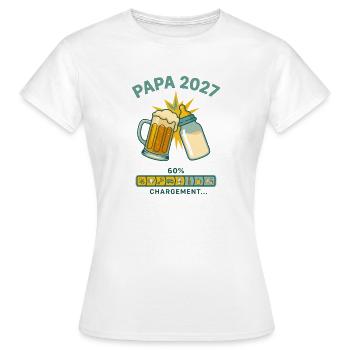Futur Papa 2027 Chargement En Cours Humour - T-shirt Femme - blanc - Devant - AI Model Female 172 dark (172cm)