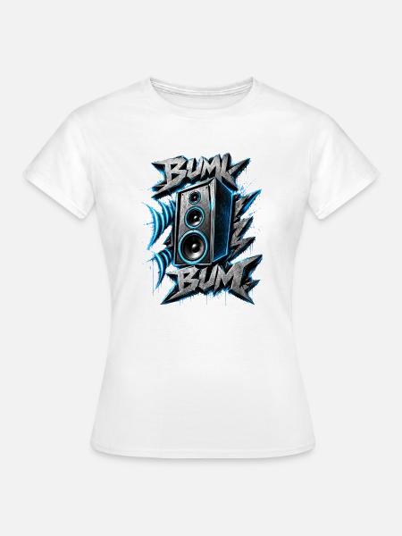 Bass Boom Graffiti-Lautsprecher - Frauen T-Shirt - Weiß