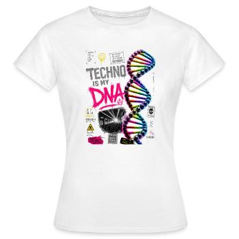 Techno Is My DNA Neon Rainbow Helix - Women's T-Shirt - white - Front - AI Model Female 172 dark (172cm)