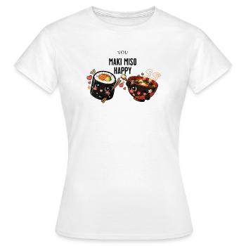 You maki miso happy - Women's T-Shirt - white - Front - AI Model Female 172 dark (172cm)