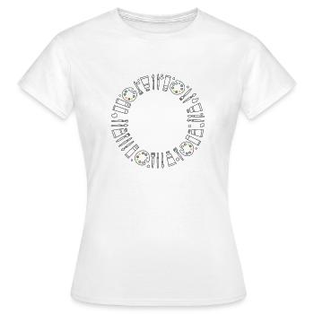 Art circle with brush and palette - Women's T-Shirt - white - Front - AI Model Female 172 dark (172cm)