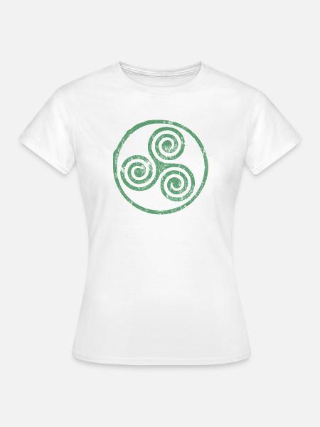 Keltisches Spiralemblem - Frauen T-Shirt - Weiß