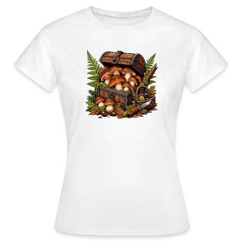 Forest Mushroom Treasure Chest - Women's T-Shirt - white - Front - AI Model Female 172 dark (172cm)