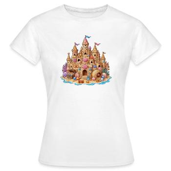 Coquillages de château de sable côtiers - T-shirt Femme - blanc - Devant - AI Model Female 172 dark (172cm)