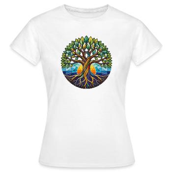 Arbre de Vie de Verre - T-shirt Femme - blanc - Devant - AI Model Female 172 dark (172cm)