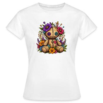 Poupée vaudou fleur avec des points de couture - T-shirt Femme - blanc - Devant - AI Model Female 172 dark (172cm)