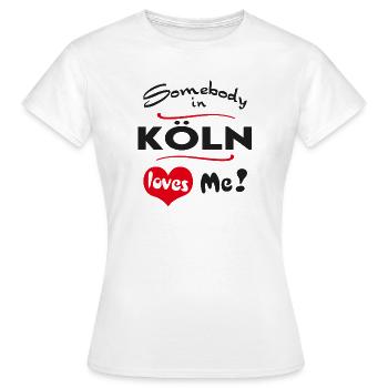 Ville de Cologne T-shirt urbain Ville Heimatliebe - T-shirt Femme - blanc - Devant - AI Model Female 172 dark (172cm)