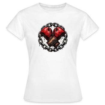 Gants de boxe Kettenherz - T-shirt Femme - blanc - Devant - AI Model Female 172 dark (172cm)