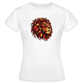 Geometric Fire Lion Pattern - Women's T-Shirt - white - Front - AI Model Female 172 dark (172cm)