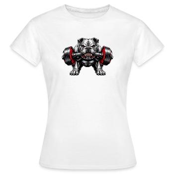 Haltère Force Bulldog - T-shirt Femme - blanc - Devant - AI Model Female 172 dark (172cm)