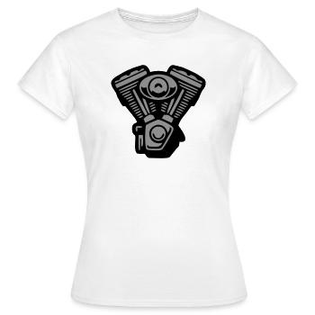 V2 Engine Block Graphics - Women's T-Shirt - white - Front - AI Model Female 172 dark (172cm)