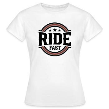 Ride Fast Badge Logo - Women's T-Shirt - white - Front - AI Model Female 172 dark (172cm)